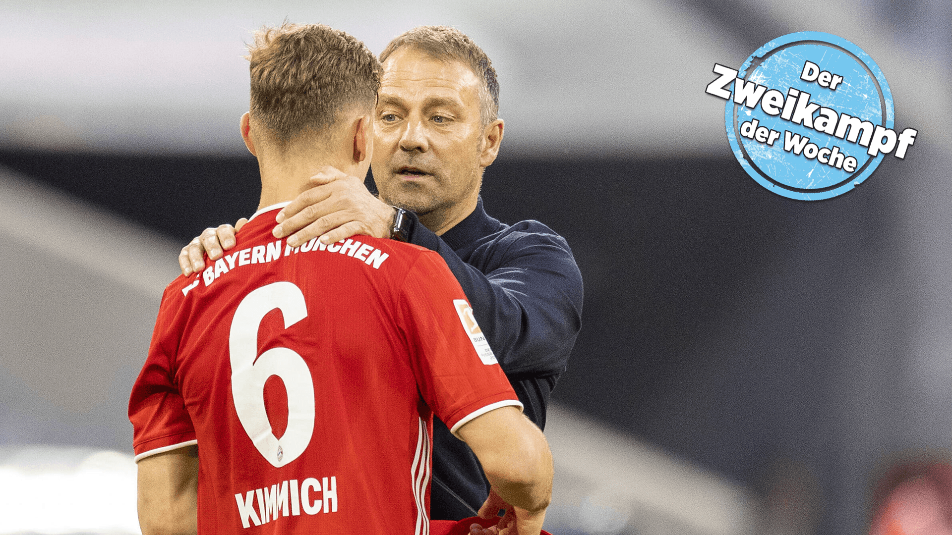 Joshua Kimmich (l.) und Hansi Flick: Inzwischen trainiert der Coach den Bayern-Star in der Nationalmannschaft.