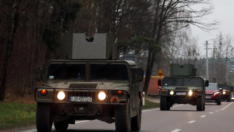 Der Grenzübergang Kuźnica in Polen: Polnische Kräfte sichern das Gebiet.