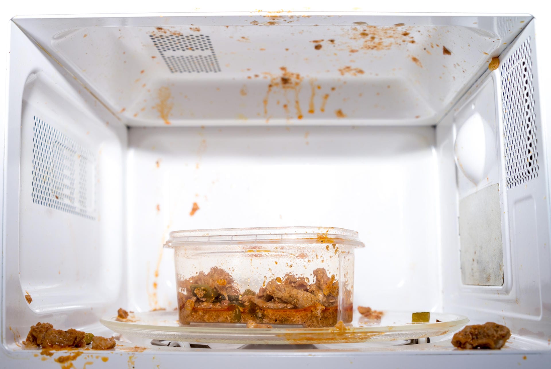 Food exploded in microwave oven