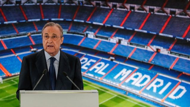 Beharrt auf den Plänen für eine Super League: Florentino Pérez, Präsident von Real Madrid. Beharrt auf den Plänen für eine Super League: Florentino Pérez, Präsident von Real Madrid.