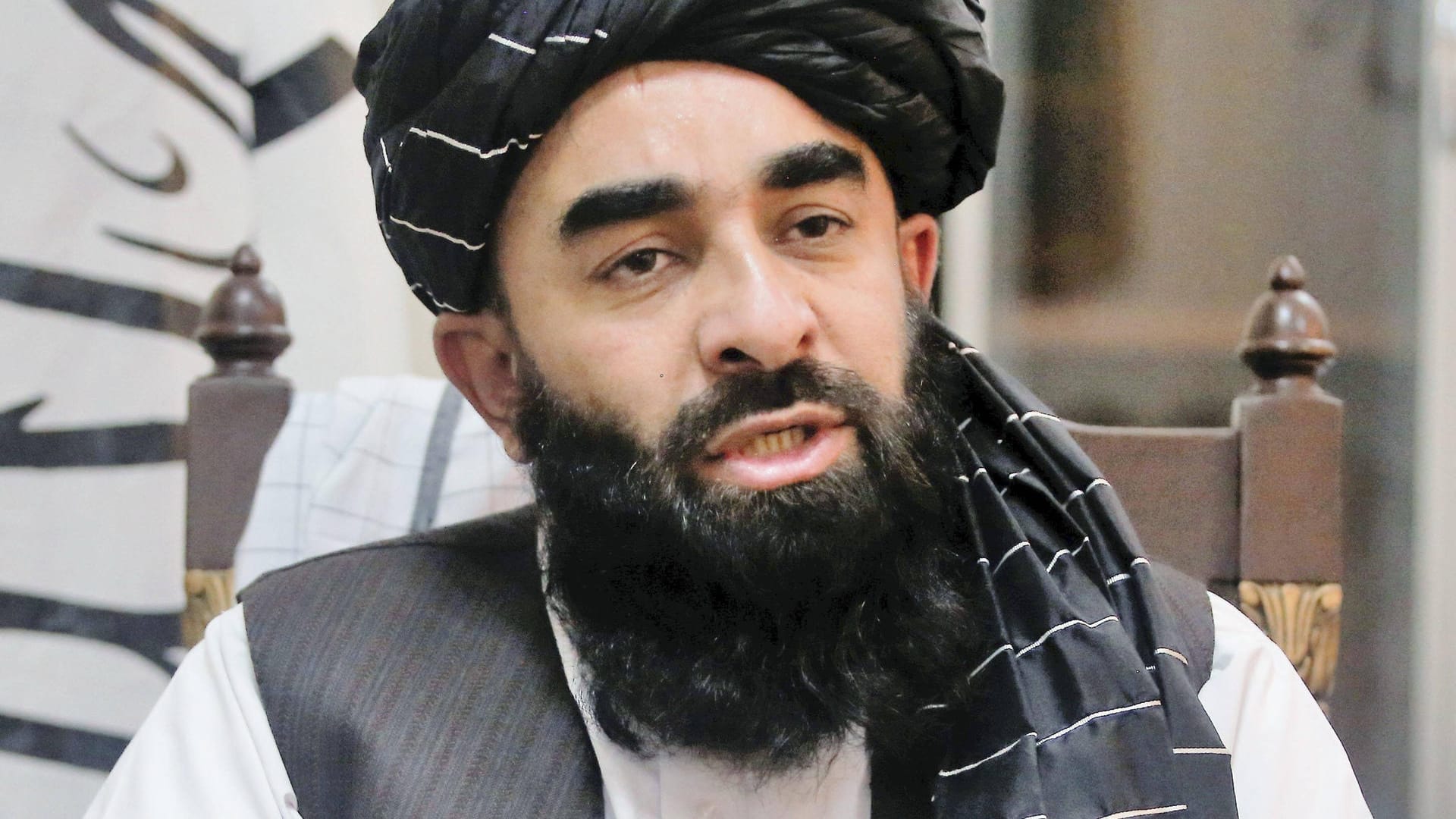 Taliban-Sprecher Zabihullah Mujahid: Unter der regierenden Terrorgruppe haben Frauen in Afghanistan immer weniger Rechte und Freiheiten.