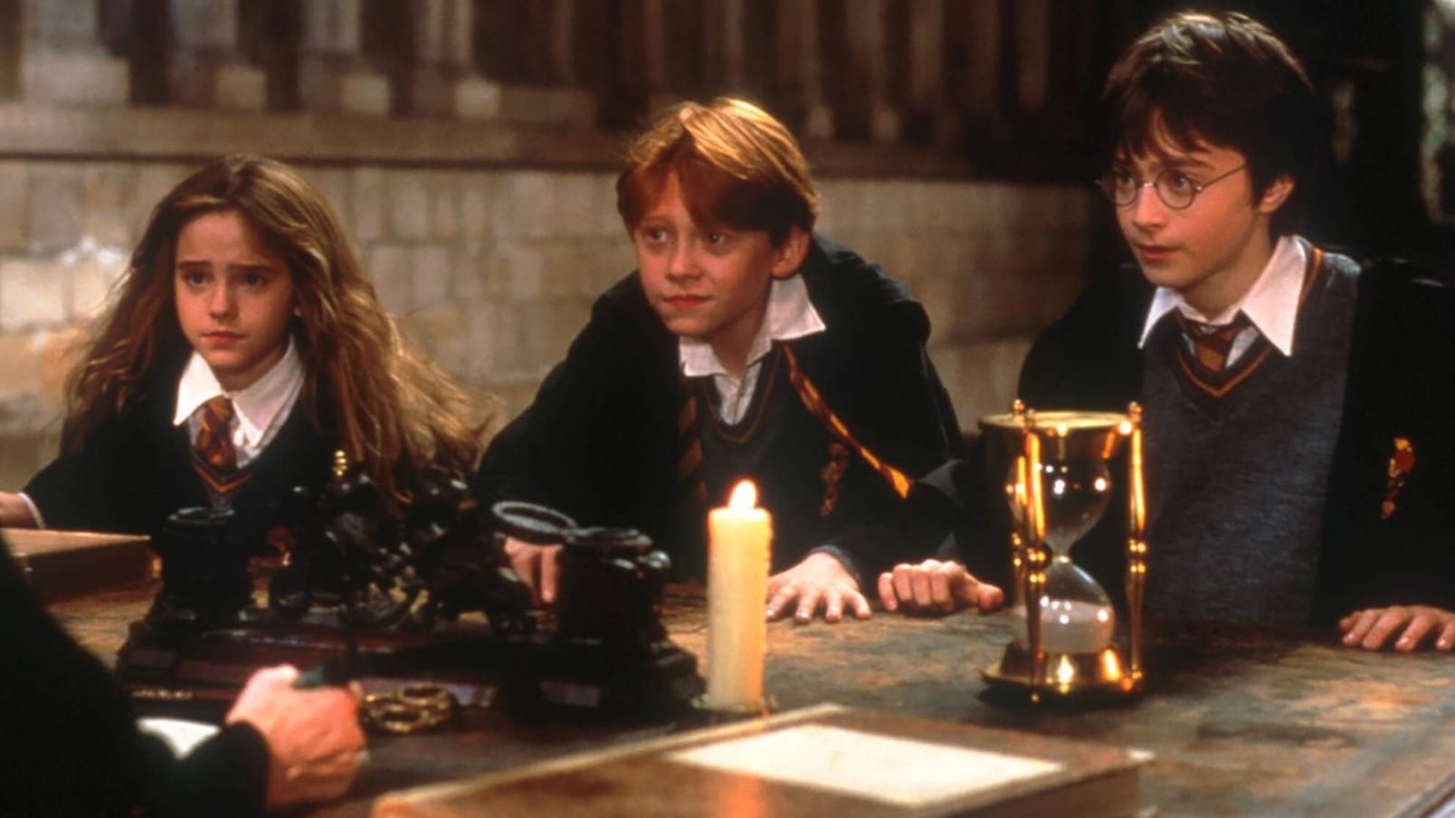 "Harry Potter und der Stein der Weisen": Die Hauptdarsteller Emma Watson, Rupert Grint und Daniel Radcliffe im ersten Film der Reihe als Hermine Granger, Ron Weasley und Harry Potter.