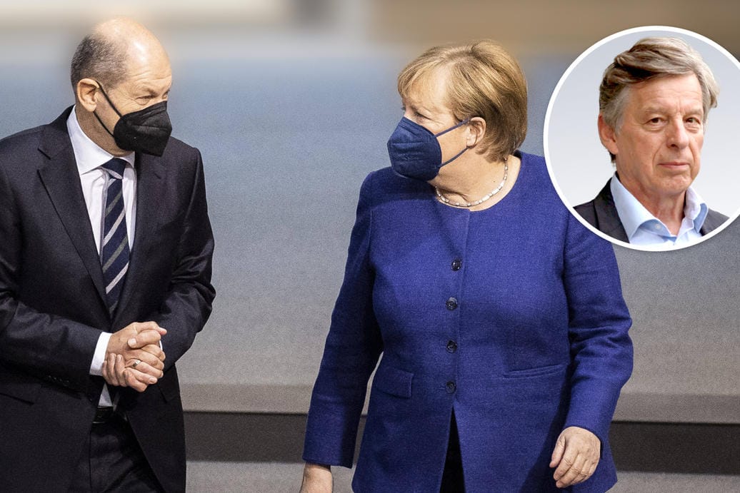 Der Bald- und die Noch-Kanzlerin: Olaf Scholz und Angela Merkel tauschen sich im Bundestag aus.