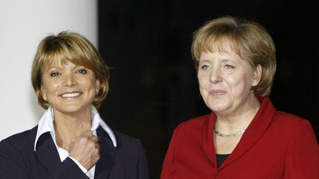 Uschi Glas und Bundeskanzlerin Angela Merkel 2008 in Berlin.