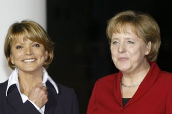 Uschi Glas und Bundeskanzlerin Angela Merkel 2008 in Berlin.