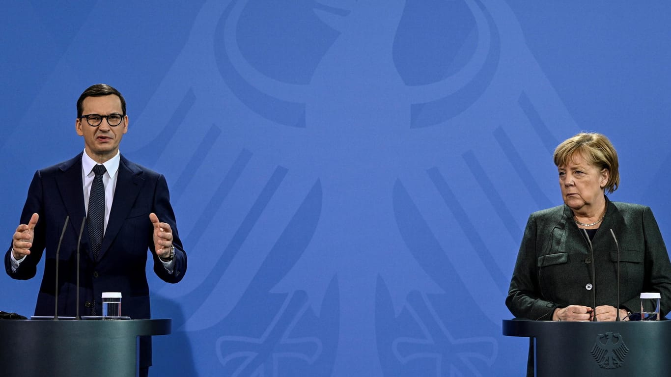 Kanzlerin Merkel empfing Mateusz Morawiecki: Neue Ergebnisse zum Konflikt mit Belarus brachte das Treffen nicht.