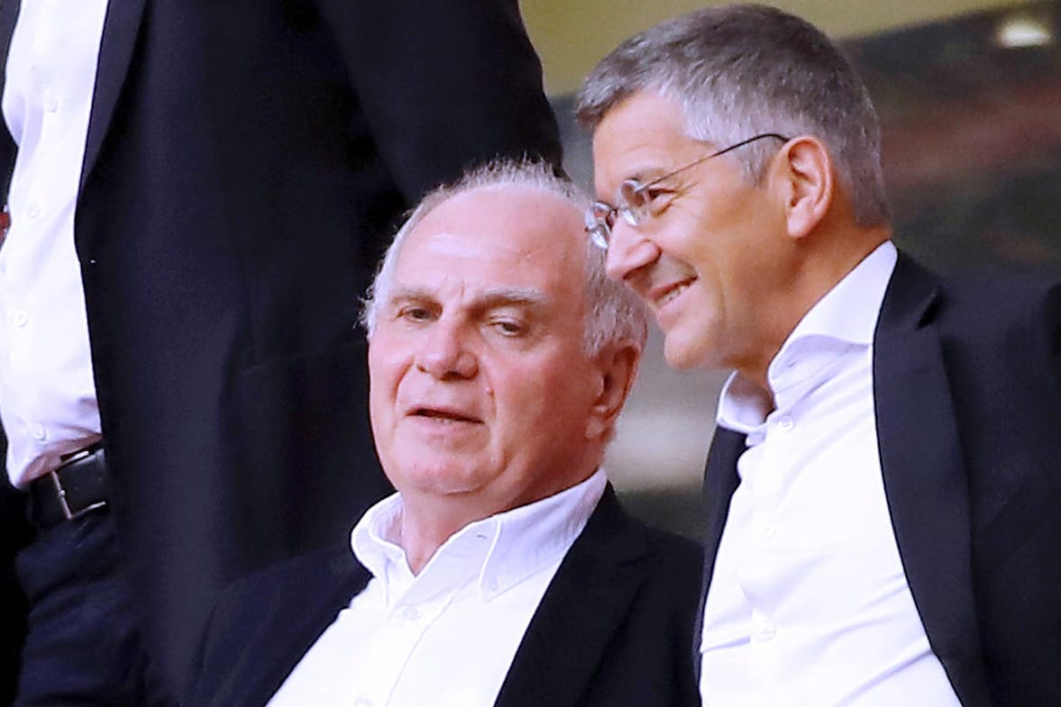 Ehrenpräsident Uli Hoeneß und Präsident Herbert Hainer (r.): Zwei der bekanntesten Gesichter des FC Bayern München.