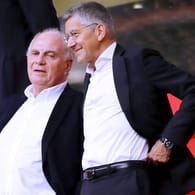 Ehrenpräsident Uli Hoeneß und Präsident Herbert Hainer (r.): Zwei der bekanntesten Gesichter des FC Bayern München.