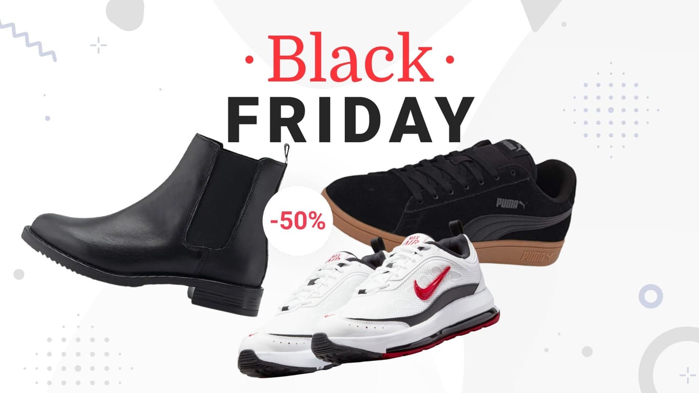 Heute können Sie in vielen Onlineshops bares Geld beim Kauf von Schuhen sparen. Zu den Black-Friday-Deals.