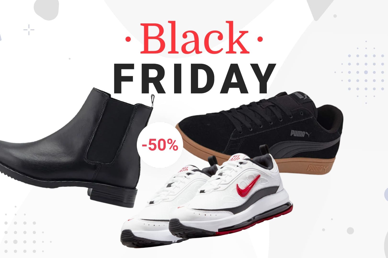 Heute können Sie in vielen Onlineshops bares Geld beim Kauf von Schuhen sparen. Zu den Black-Friday-Deals.