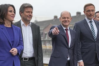 Koalitionspartner Baerbock, Habeck, Scholz und Lindner: Die Ampel hat eine Vision.