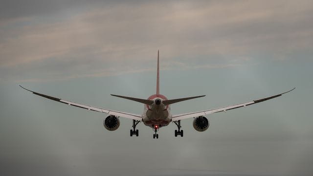 Landung auf dem Flughafen Frankfurt.