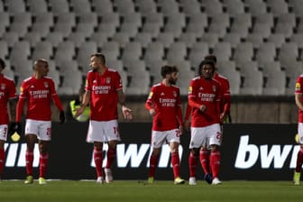 Das Team von Benfica Lissabon: Das Duell gegen Belenenses Lissabon wurde abgebrochen.
