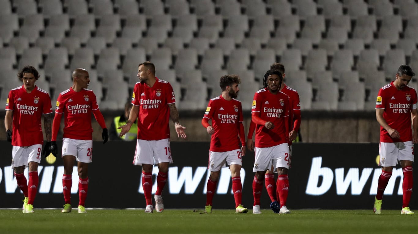 Das Team von Benfica Lissabon: Das Duell gegen Belenenses Lissabon wurde abgebrochen.