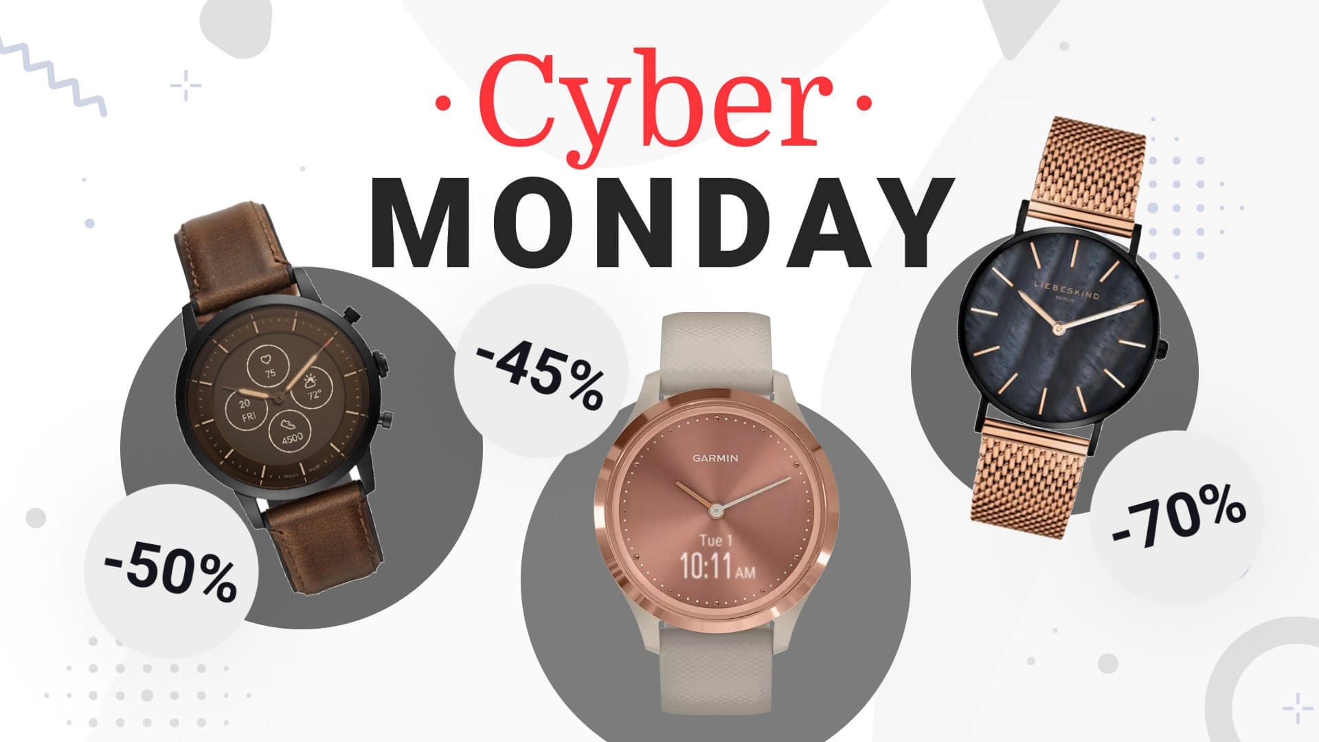 Cyber Monday 2021: Bei diesen Armbanduhren für sie und ihn von Fossil, Liebeskind Berlin, Garmin und Co. können Sie heute viel Geld sparen.