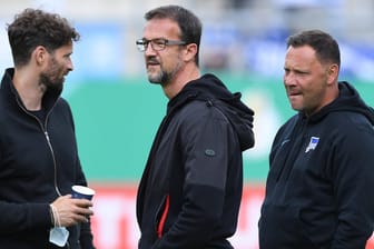 Die gespaltene Hertha-Führung: Trainer Dárdai (r.) muss gehen, Manager Bobic gerät unter Druck.