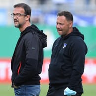 Die gespaltene Hertha-Führung: Trainer Dárdai (r.) muss gehen, Manager Bobic gerät unter Druck.