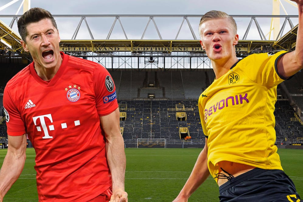 Topspiel in der Bundesliga: Robert Lewandowski (li.) und Erling Haaland treffen im direkten Torjägerduell aufeinander.