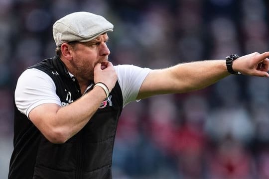 Kölns Trainer Steffen Baumgart während der Partie gegen Borussia Mönchengladbach.