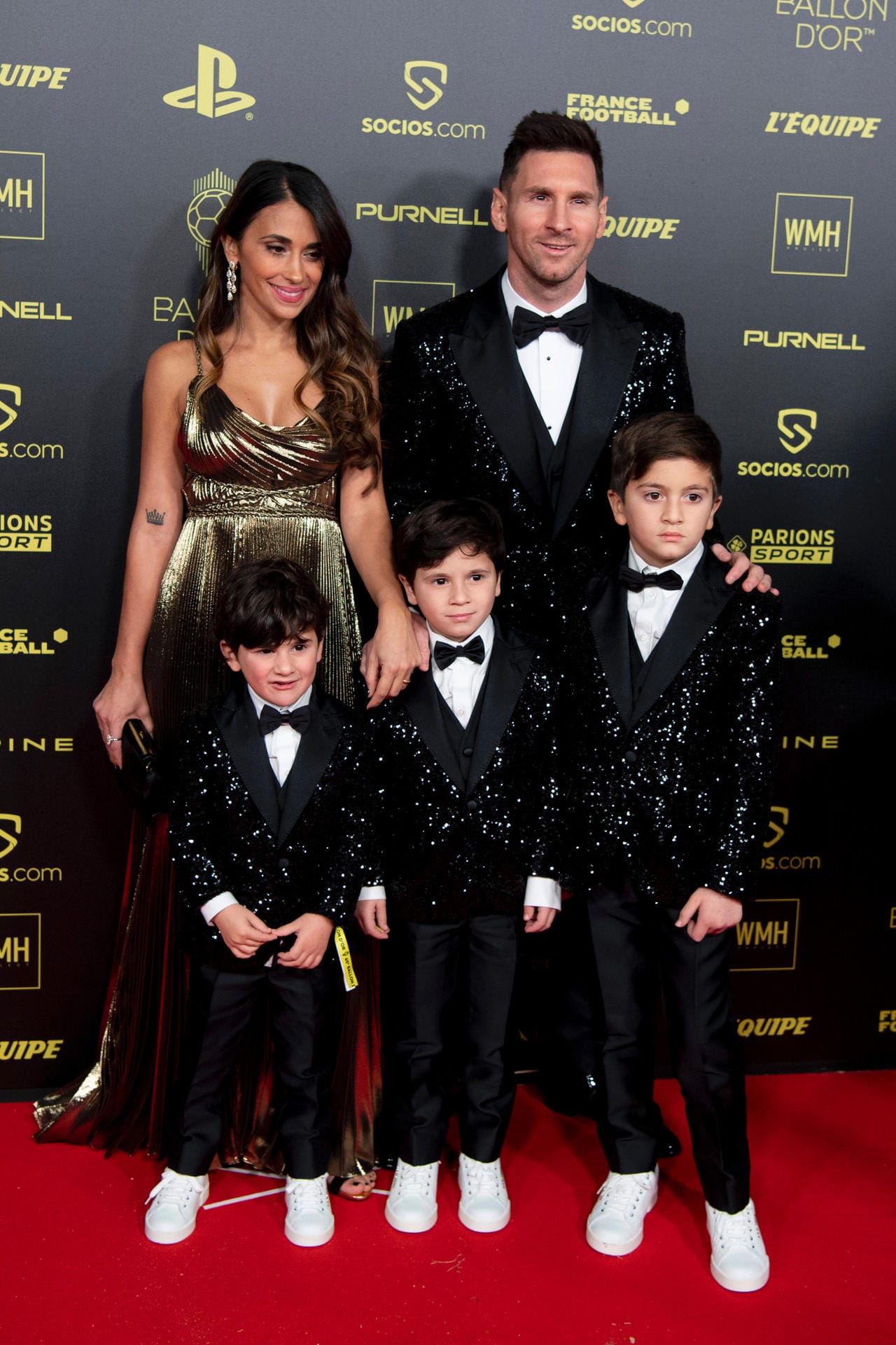 Lionel Messi und Ehefrau Antonella Roccuzzo mit Kindern.