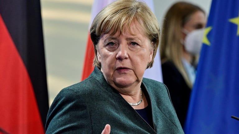 Noch-Kanzlerin Angela Merkel (CDU) bei einer Pressekonferenz: Absage an eine erneute Bundesnotbremse.