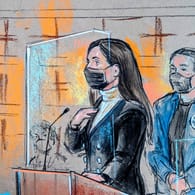 Gerichtszeichnung von dem Prozess gegen Emma Coronel Aispuro: "El Chapos" Ehefrau muss ins Gefängnis.