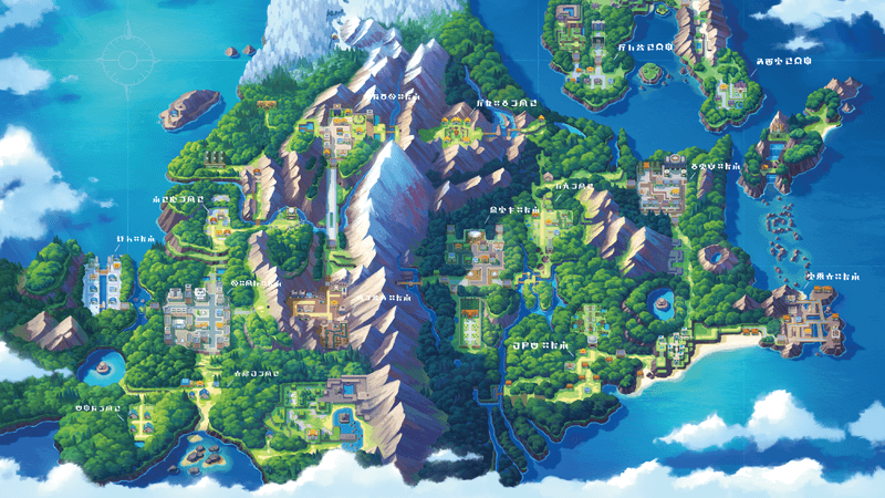 Die Region Sinnoh, die auf der japanischen Insel Hokkaido basiert.