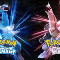 Das Zeit-Pokémon Dialga ziert das Cover von "Strahlender Diamant", das Raum-Pokémon Palkia prangt auf dem Cover von "Leuchtende Perle".