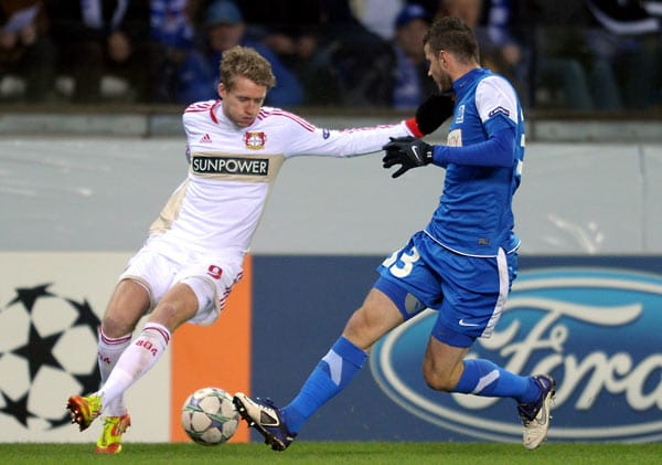 Andre Schürrle (li.) ist mit Bayer bereits vor dem Spiel für das Achtelfinale der Champions League qualifiziert.