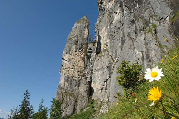 Klettersteig Pinut in der Schweiz.