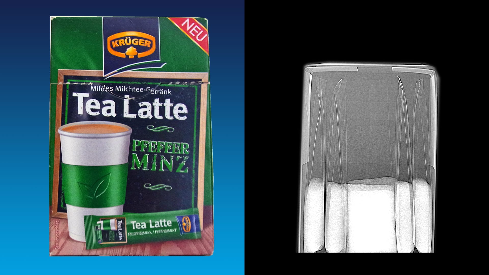 "Tea Latte Peppermint" von Krüger (2,59 Euro für 144 Gramm) enttäuscht gleich zwei mal: Nicht nur die Packung enthält 48 Prozent Lust, sondern auch jede Einzelverpackung des Tees.