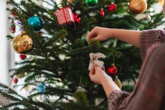 Christbaum: Damit der Weihnachtsbaum länger schön bleibt, sollten Sie ihn pflegen. Vermeiden Sie beispielsweise Fußbodenheizungen.