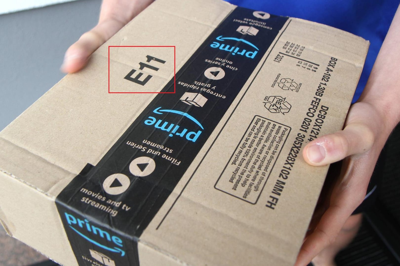 Paketanlieferung durch Amazon Prime: Auf dem Paket ist der Code E11 aufgedruckt. Teilt er Kunden in Kategorien ein?
