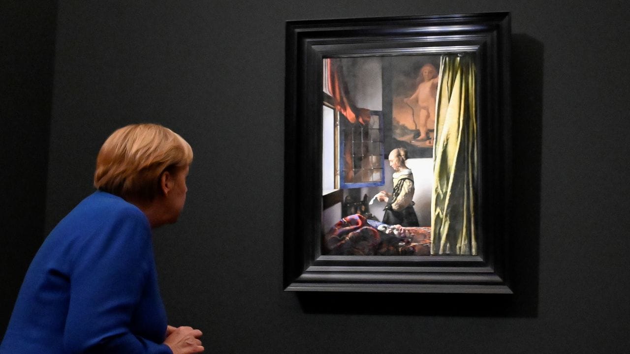 Bundeskanzlerin Angela Merkel bei der Eröffnung der Ausstellung "Johannes Vermeer.