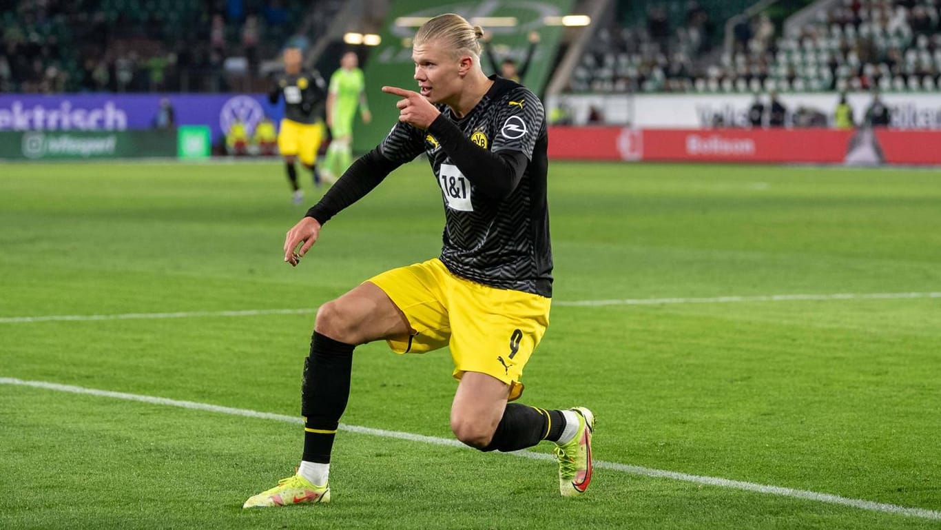 Erling Haaland: Der Dortmunder erzielte in seinem ersten Spiel nach mehrwöchiger Verletzungspause in Wolfsburg direkt einen Treffer beim 3:1-Sieg.