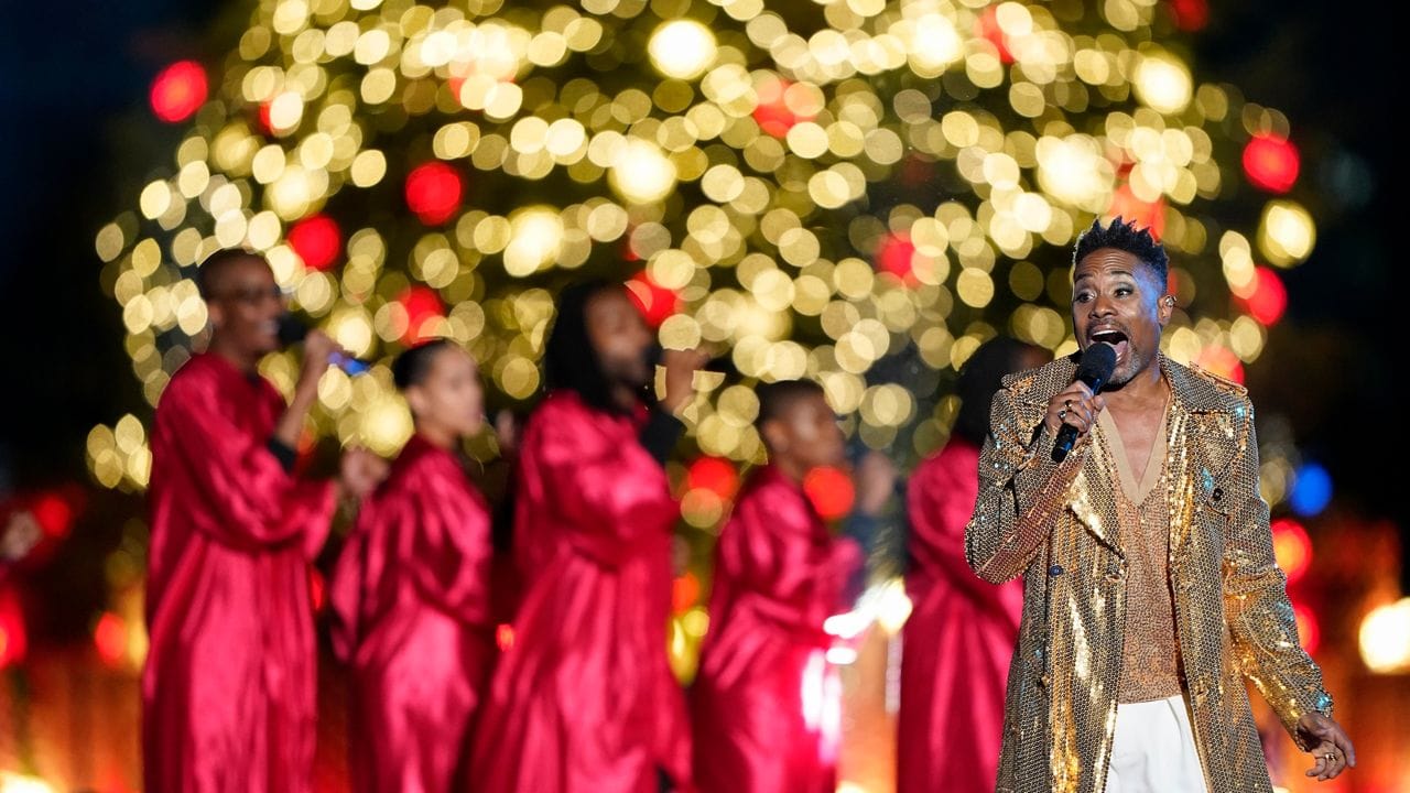 Sänger Billy Porter bei der Zeremonie zum Entzünden des Nationalen Weihnachtsbaums.