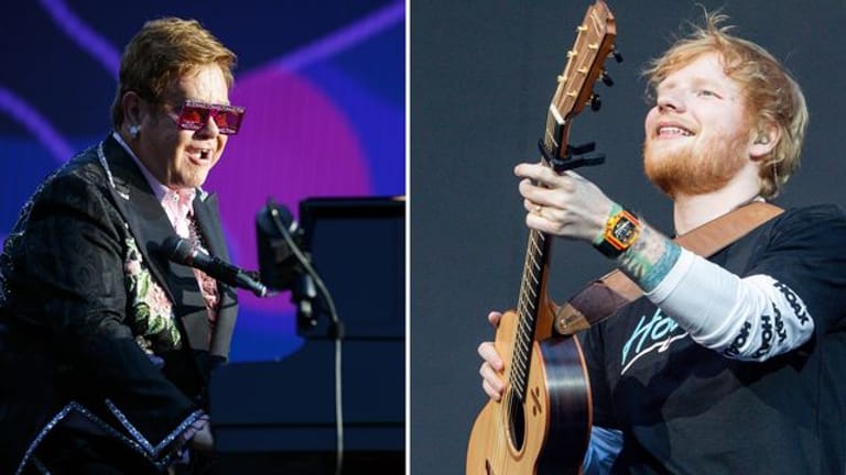 Sir Elton John (l) und Ed Sheeran sind gemeinsam ins Rennen um den Weihnachtshit des Jahres gegangen.