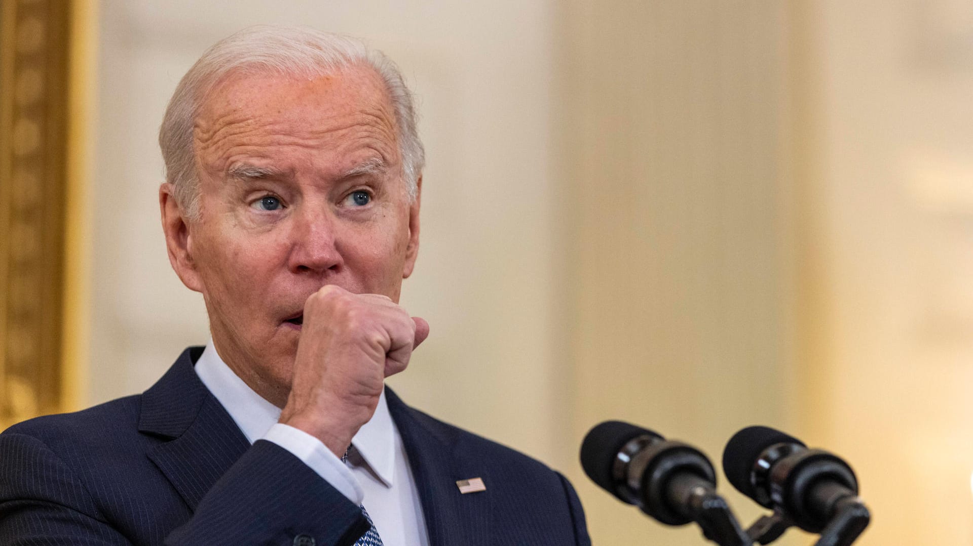 Joe Biden: In der Rede zur Lage auf dem Arbeitsmarkt fiel seine Erkältung auf.