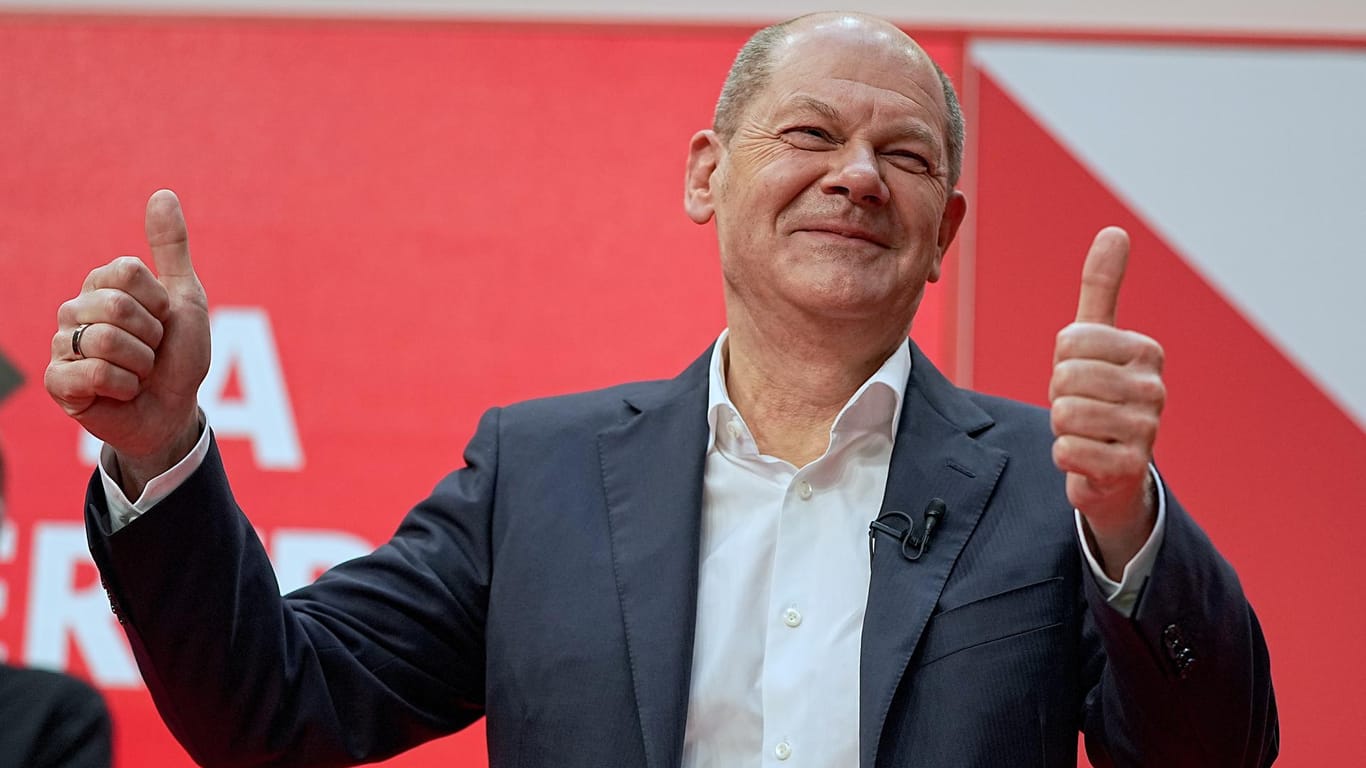 Olaf Scholz, designierter SPD Kanzler: Die Genossen stehen hinter ihm.