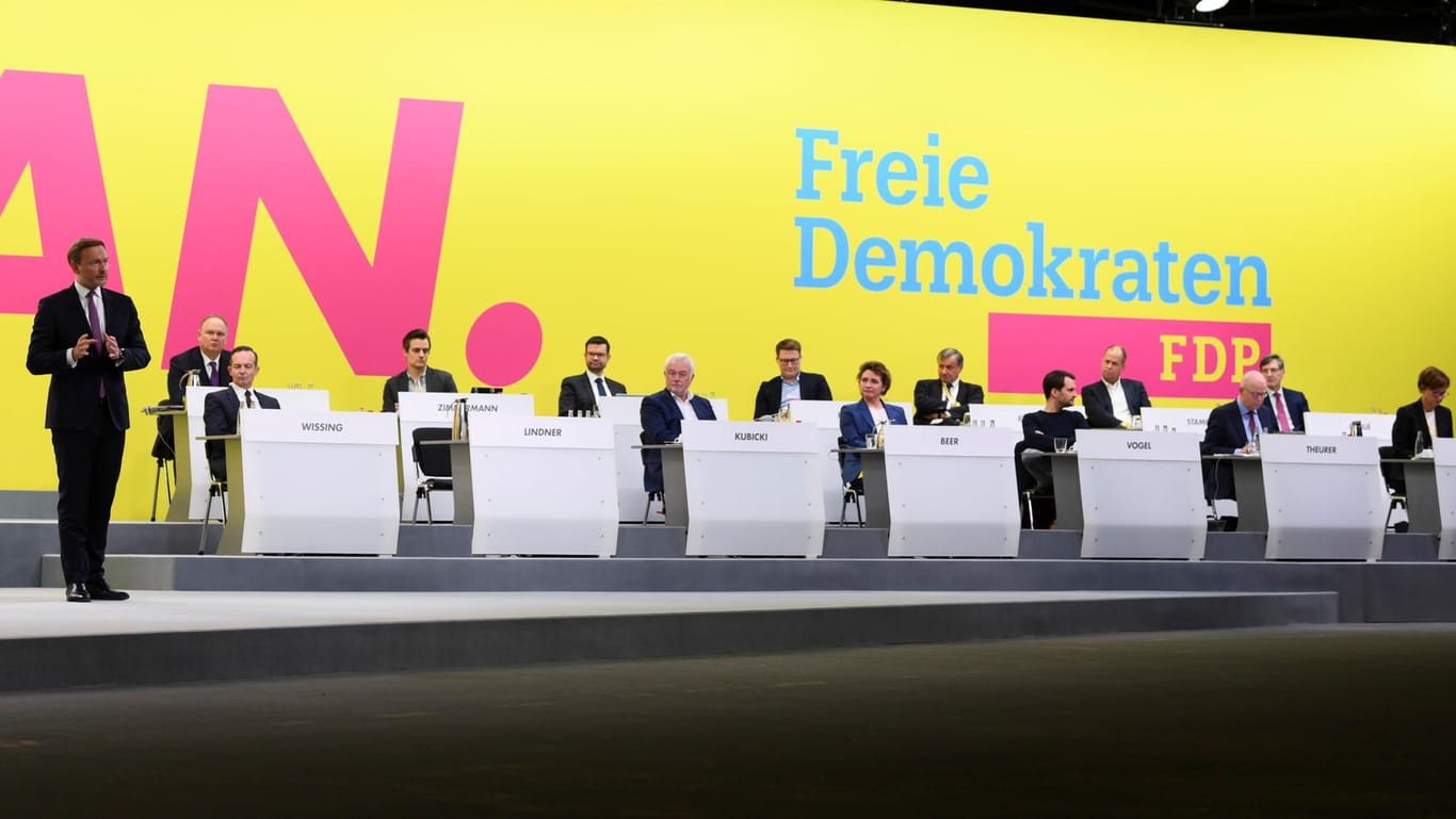 Parteitag der FDP am Sonntag: Ein großer Teil der FDP-Mitglieder stimmte digital ab.
