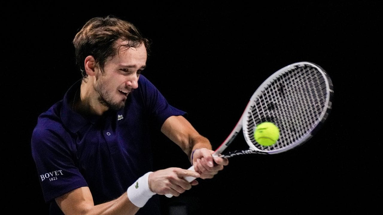 US-Open-Champion Daniil Medwedew gewann sein Einzel gegen Marin Cilic. US-Open-Champion Daniil Medwedew gewann sein Einzel gegen Marin Cilic.