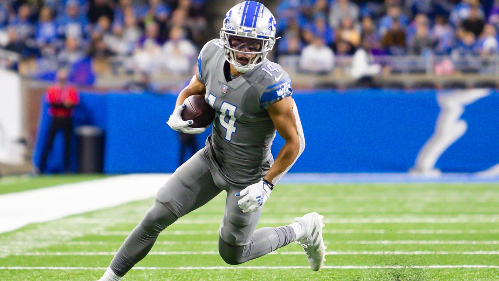Amon-Ra St. Brown: Der Deutschen avancierte für seine Detroit Lions zum Matchwinner. Amon-Ra St. Brown: Der Deutschen avancierte für seine Detroit Lions zum Matchwinner.