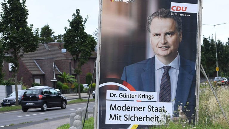 Wahlplakat von Krings im August 2021: "Der Wunsch der Menschen war erkennbar auf personelle Kontinuität ausgerichtet."