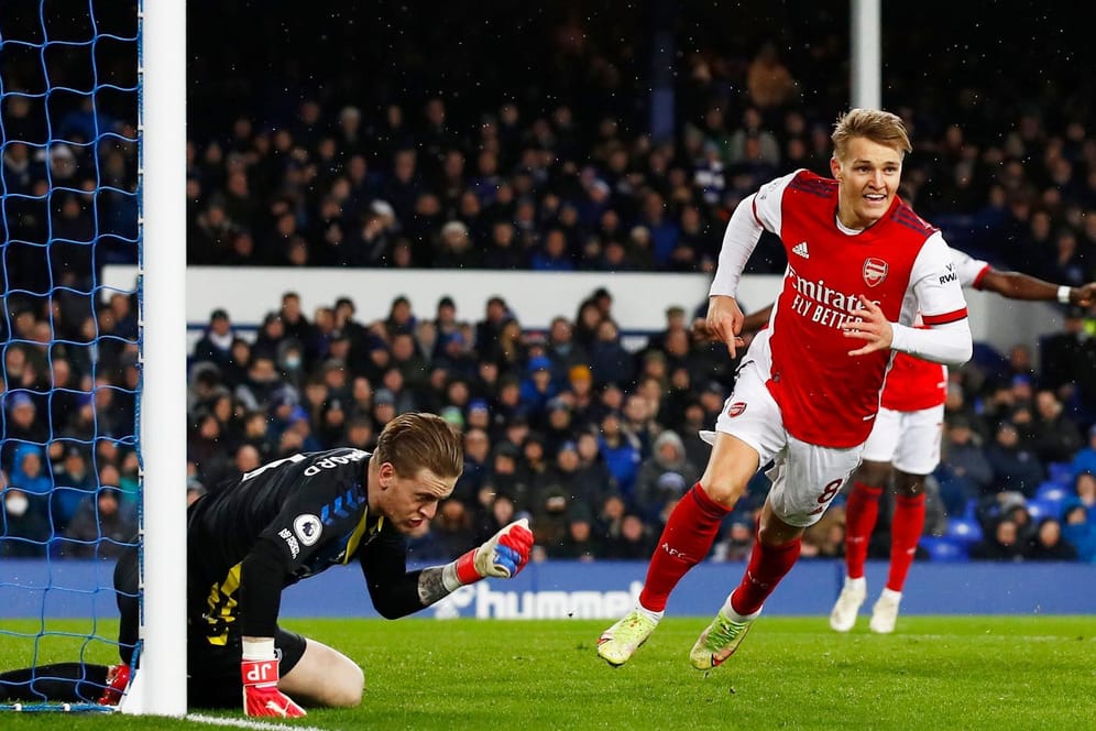 Arsenals Martin Odegaard feiert sein Tor: Zum Sieg für seinen Klub reichte es jedoch nicht.