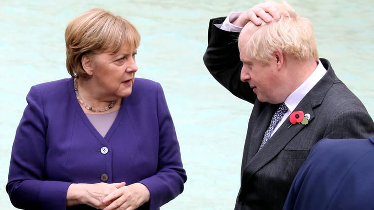 Angela Merkel und Boris Johnson: Der britische Premierminister würdigte die Kanzlerin mit lobenden Worten.