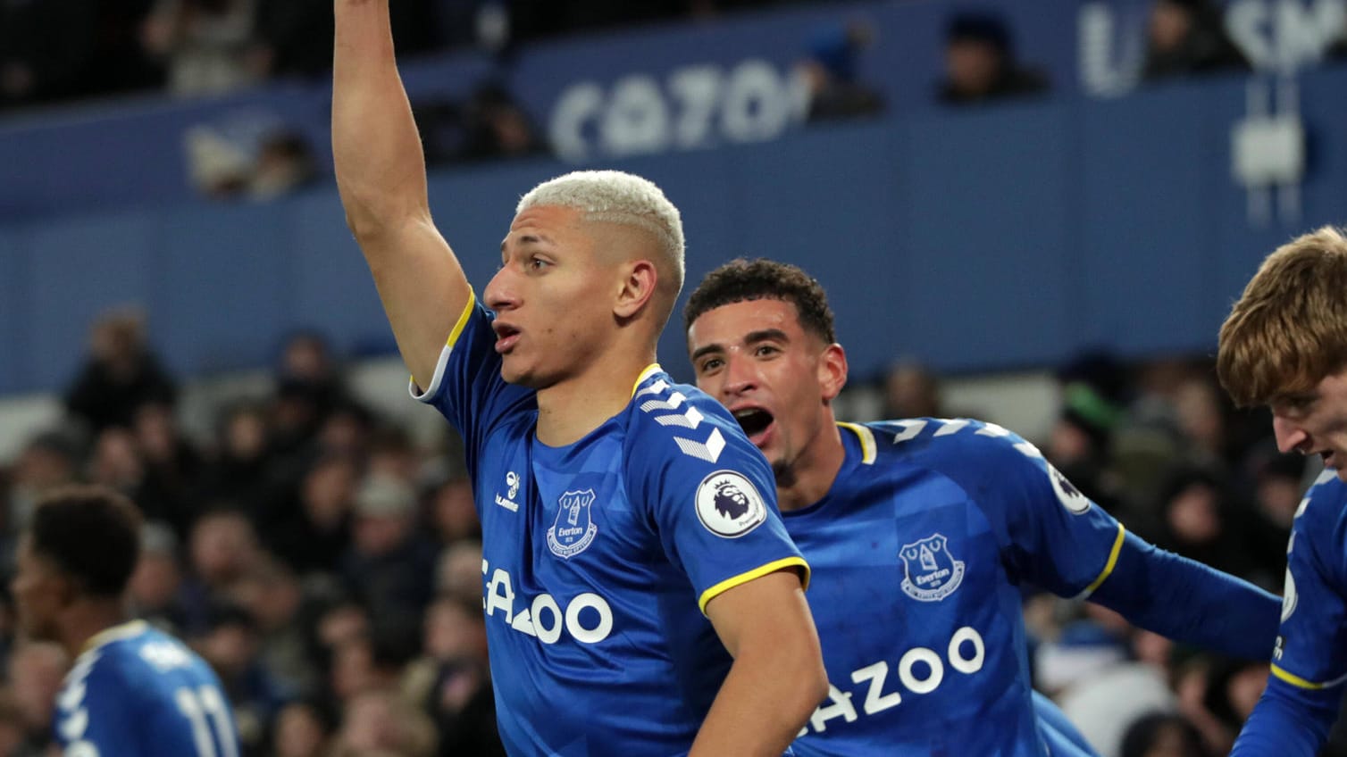 Hat für Everton den Ausgleich erzielt: Der Brasilianer Richarlison (l.).