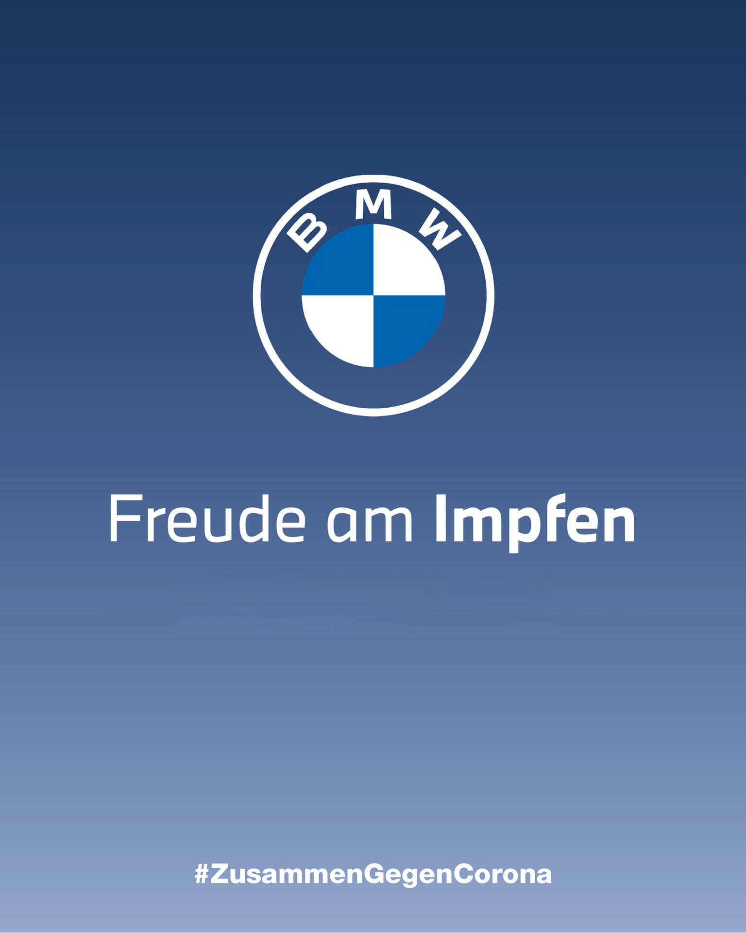 BMW wirbt mit dem Spruch "Freude am Impfen".