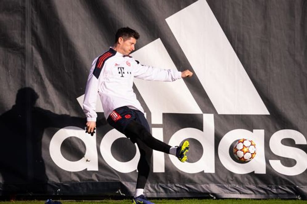 Steht mit Bayern München beim Spiel gegen den FC Barcelona vor weiteren Bestmarken: Robert Lewandowski beim Abschlusstraining.