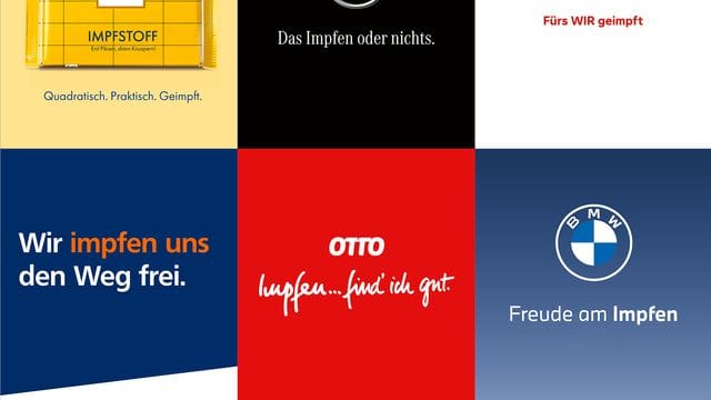 Mehr als 150 Unternehmen haben ihre Markenslogans für eine Impfkampagne umgeändert.