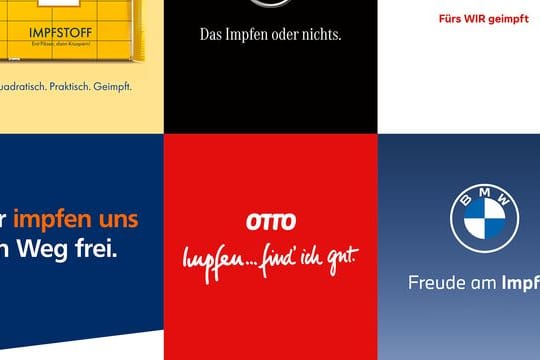 Mehr als 150 Unternehmen haben ihre Markenslogans für eine Impfkampagne umgeändert.